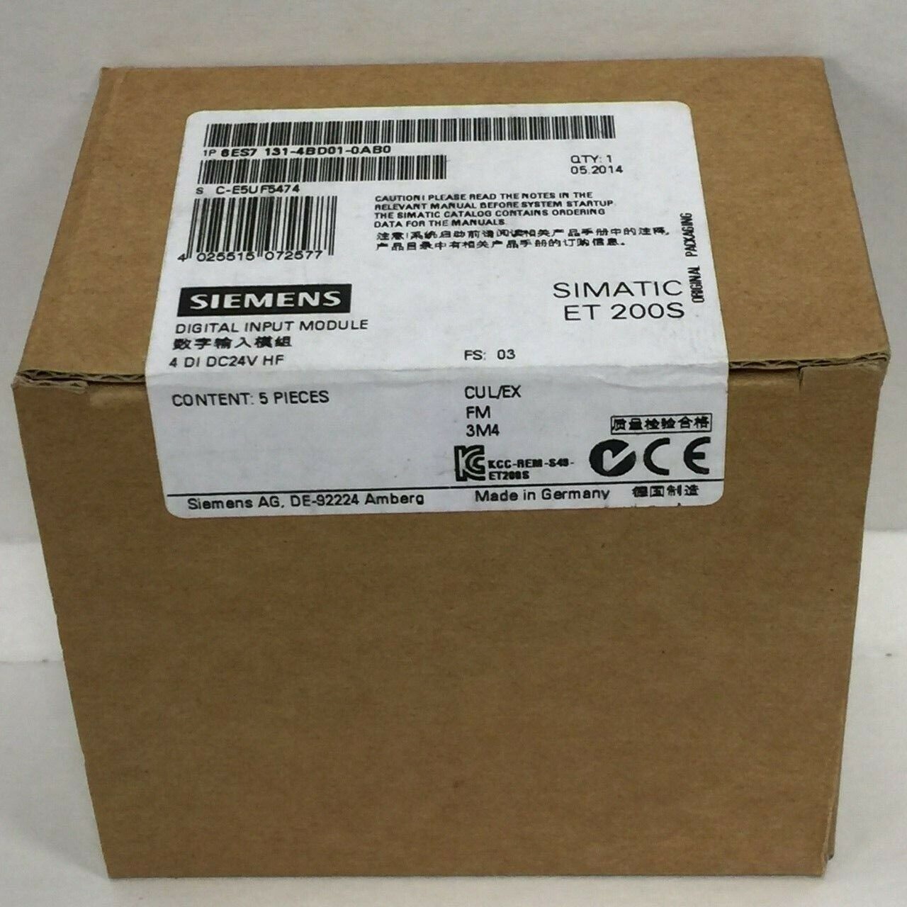 NEW IN BOX SIEMENS 6ES7 131-4BD01-0AB0 6ES7131-4BD01-0AB0