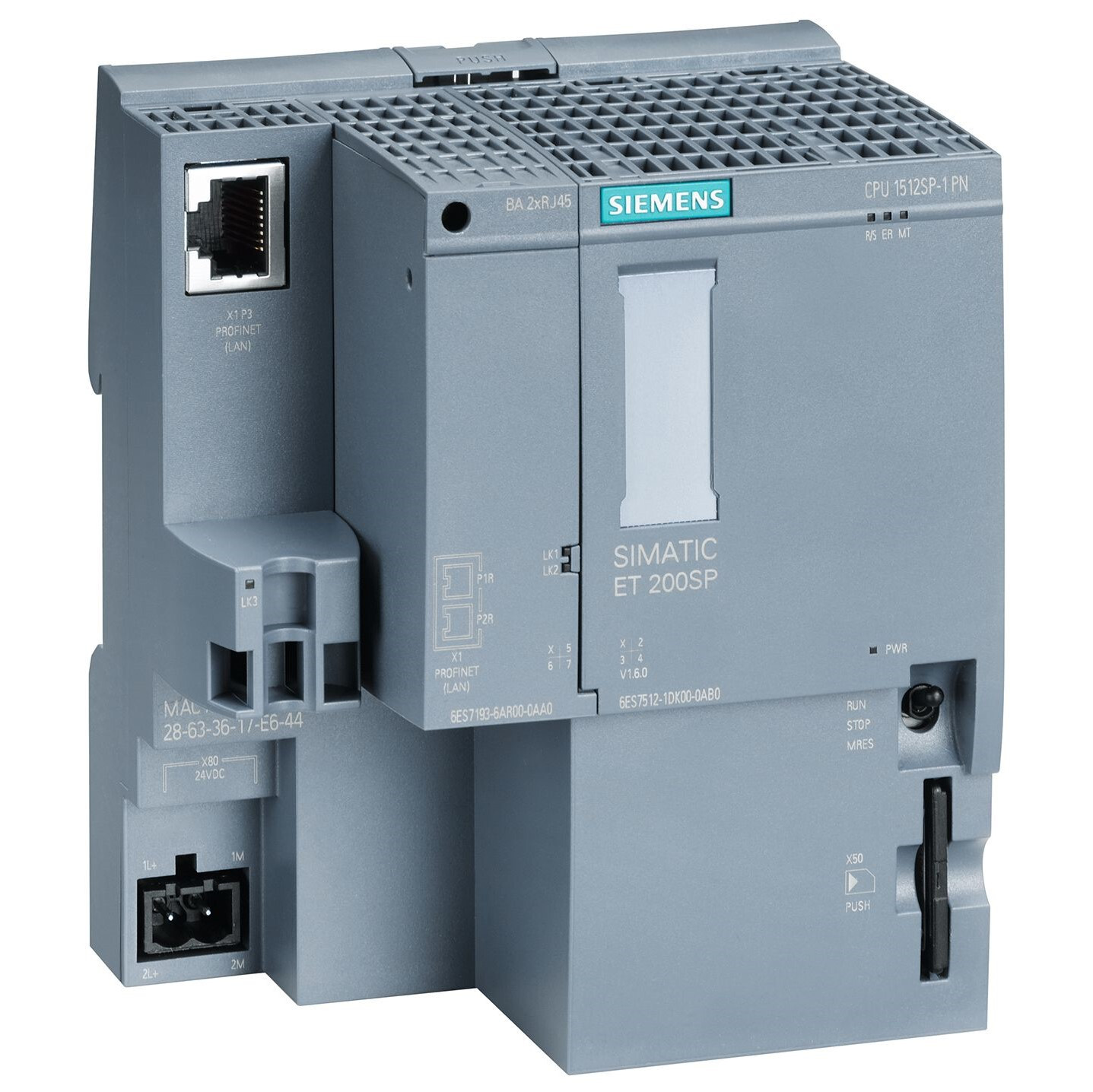 Siemens 6ES7512-1DK01-0AB0 CPU 1512SP-1 PN for ET 200SP, 6ES7 512-1DK01-0AB0