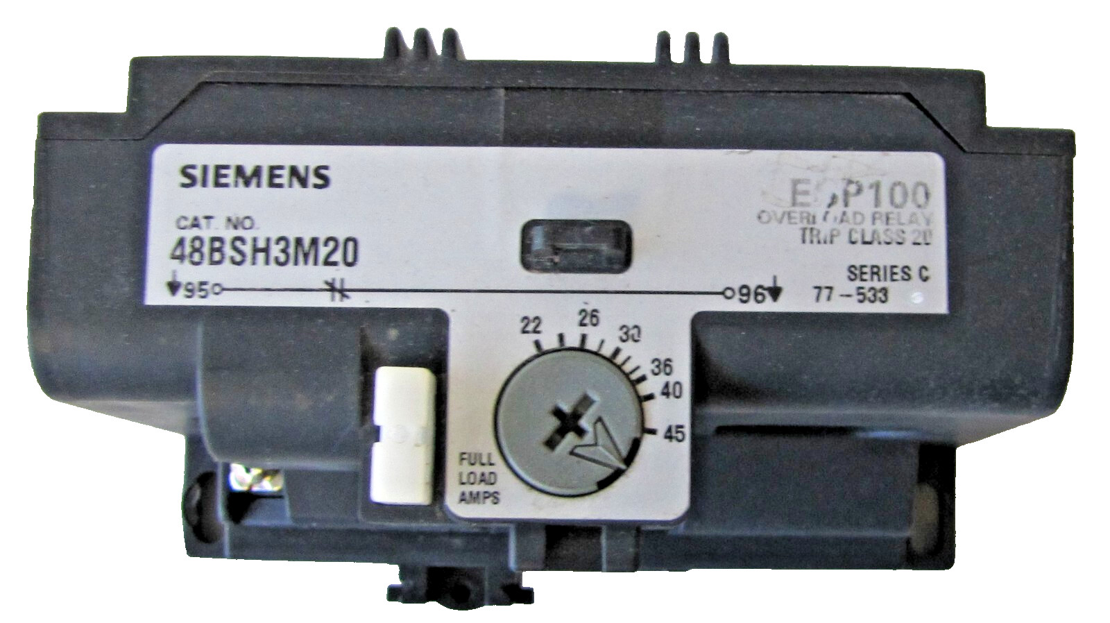 Siemens 45 Amp Overload Relay ESP100 48BSH3M20 for 3 Phase Motor Protection