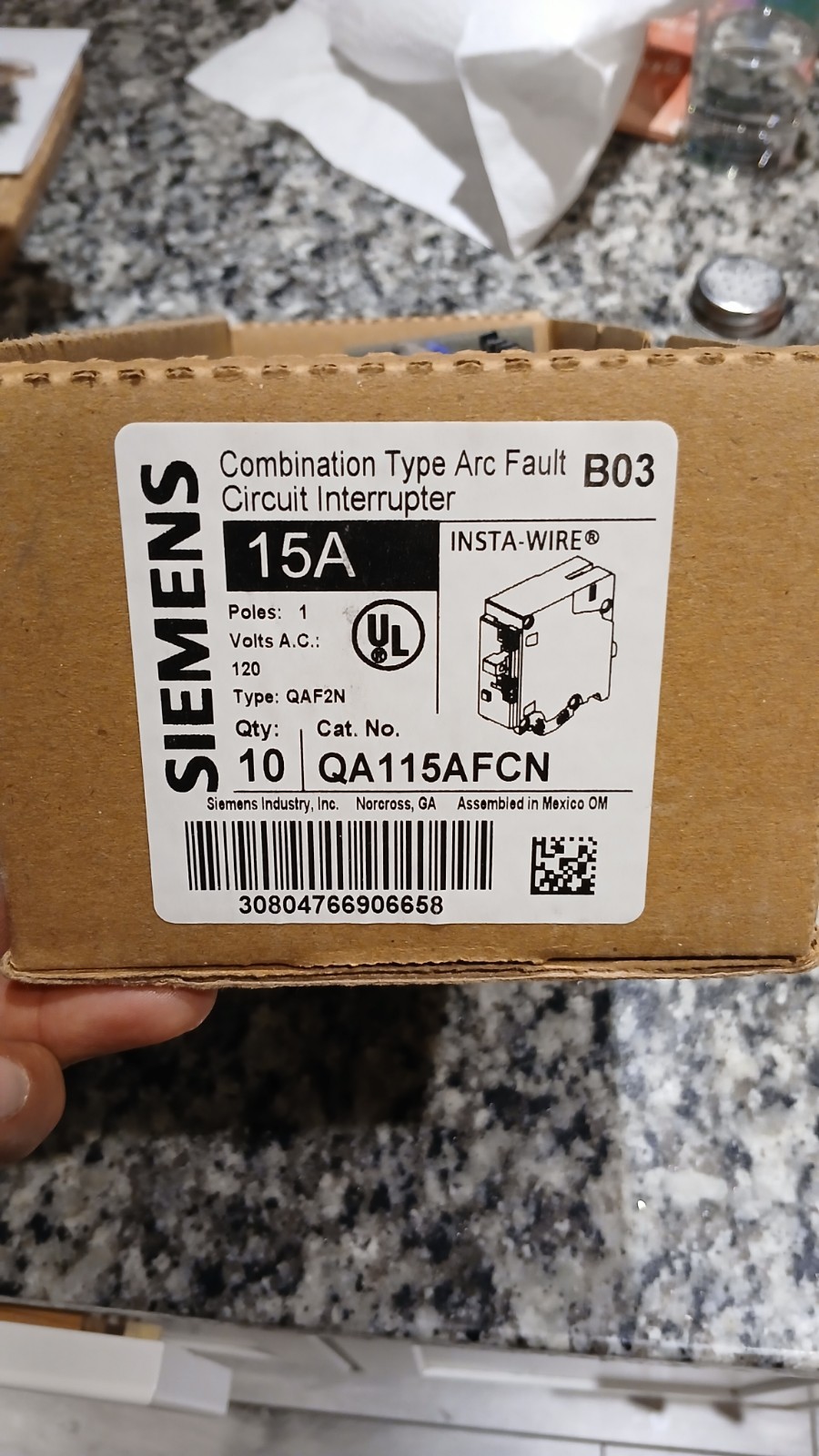 10 PCS SIEMENS QA115AFCN 15A AFCI PLUG ON NEUTRAL (NO PIGTAIL WIRE) NEW
