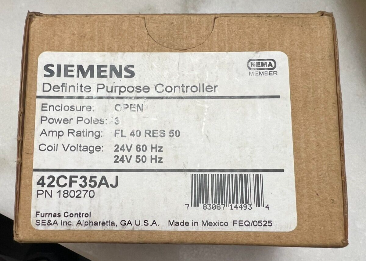 SIEMENS Definite Purpose Contactor 42CF35AJ 3P 24V Coil Amp NEW IN BOX