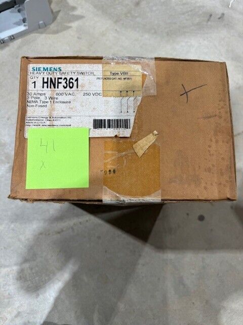 New Siemens HNF361 30A 600V Heavy Duty Safety Switch