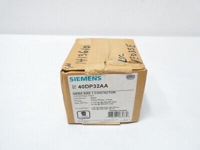 Siemens 40DP32AA Size 1 Ac Contactor 110-120/220-240v-ac 10hp