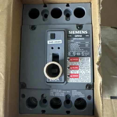 Siemens QRH23B200 200A, 240V, 3-Pole Molded Case Circuit Breaker - Gray