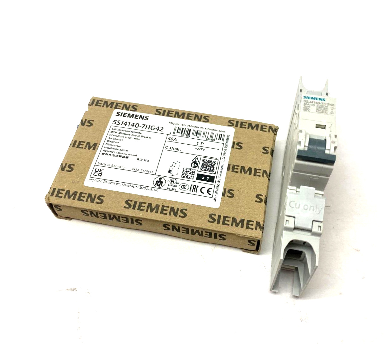 Siemens 5SJ4140-7HG42 Miniature Circuit Breaker 40A 1-Pole 277V