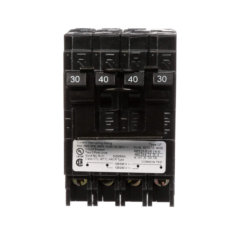 Q23040CT2 - Siemens Plug-In 240V 30A 2 pole circuit breaker 10kA@240V