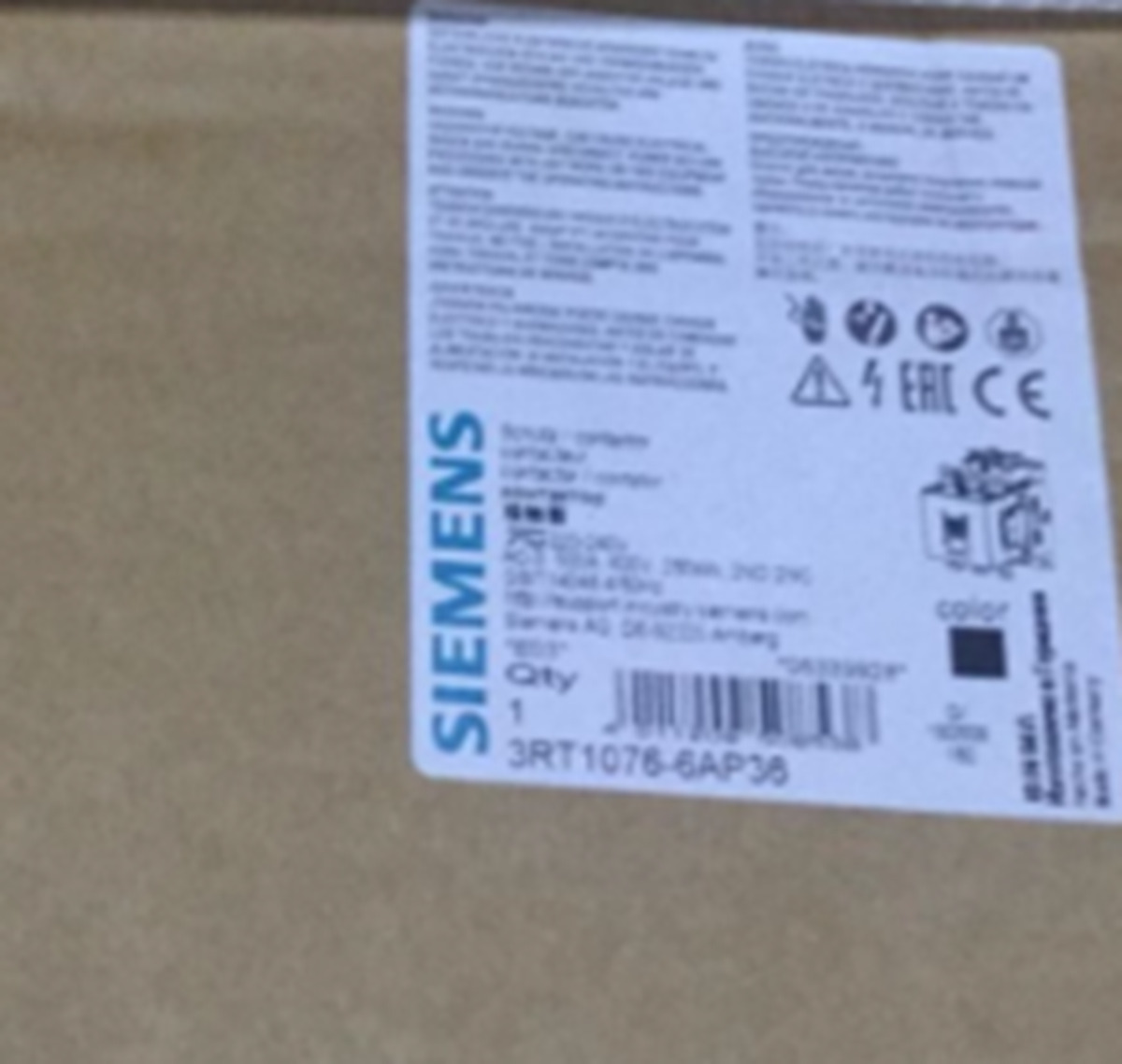 New In Box Siemens 3RT1076-6AP36