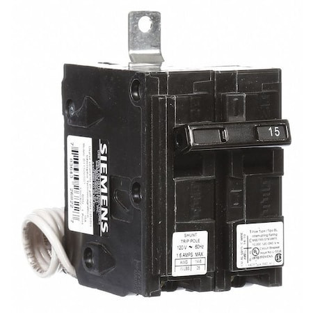 SIEMENS B11500S01 Miniature Circuit Breaker, BL Series, 15A, 1 Pole, 120/240V