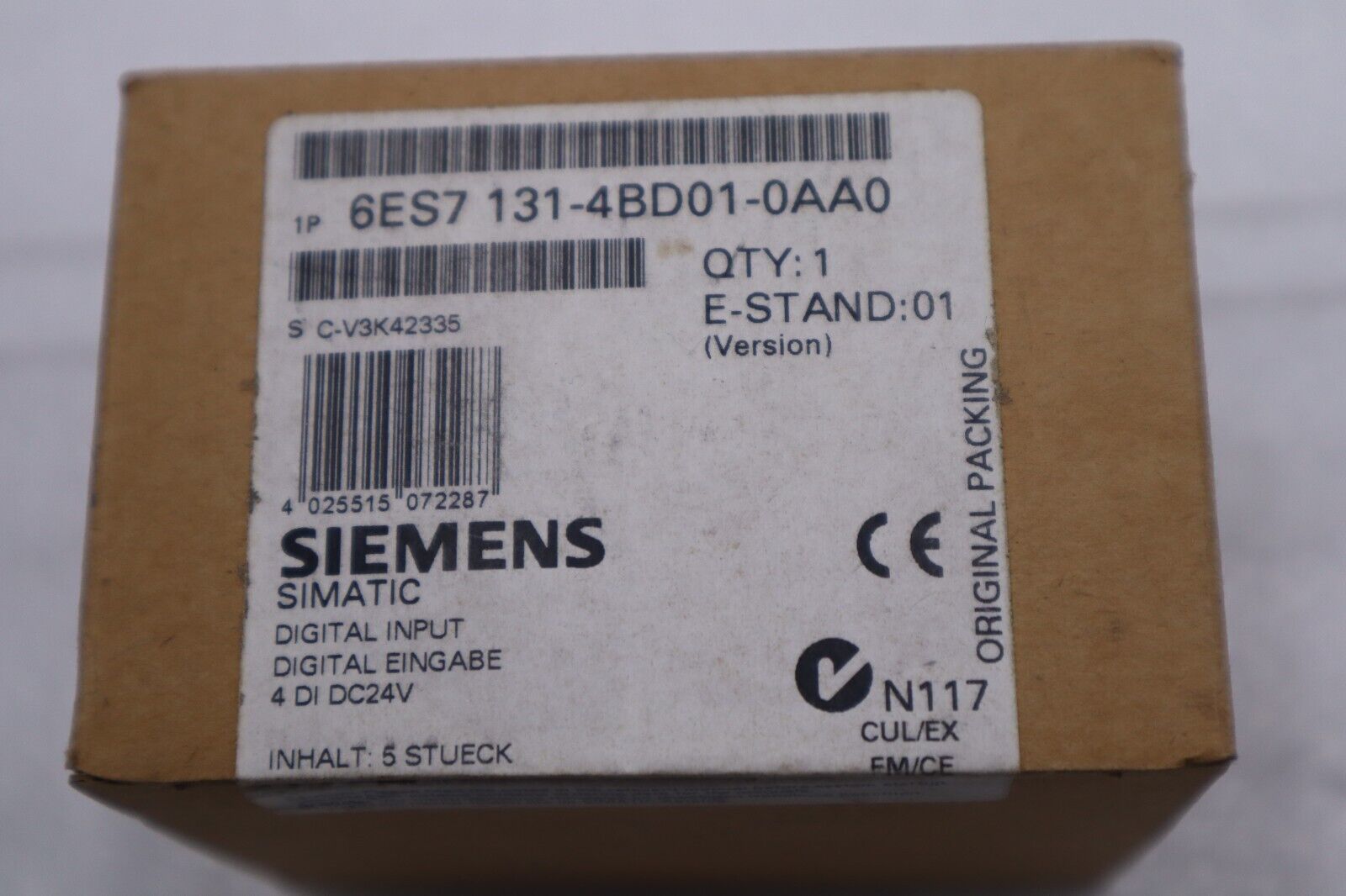 LOT OF 2 - NEW Siemens 6ES7 131-4BD01-0AA0 Digital Input Module STOCK L-394-C