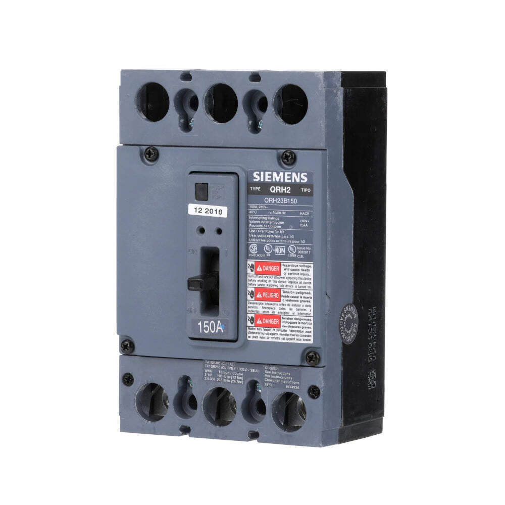 QRH23B125 - Siemens Bolt-On 240V 125A 3 pole circuit breaker 25kA@240V