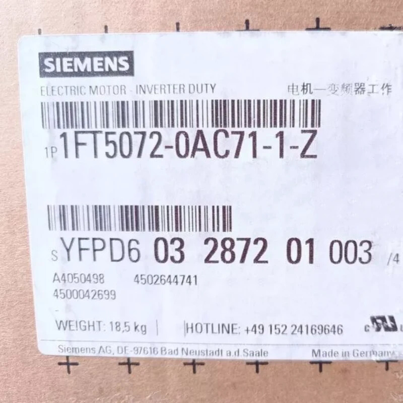 1FT5072-0AC71-1-Z NEW Servo Motor Siemens DHL or FedEX or UPS