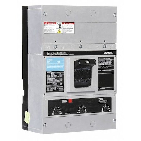SIEMENS JXD23B200 Molded Case Circuit Breaker, JXD2-A Series, 200A, 3 Pole,
