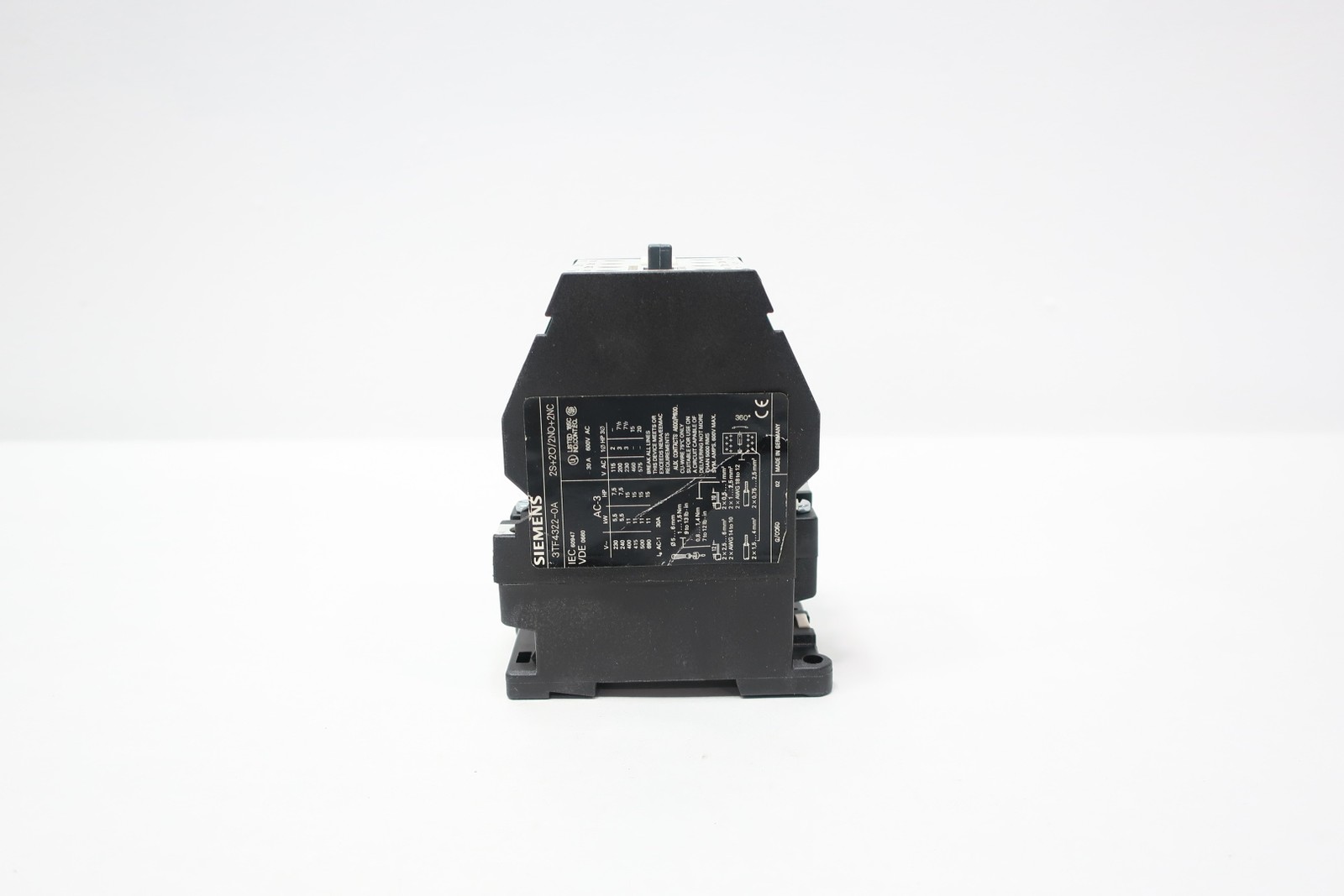 Siemens 3TF4322-0A Ac Contactor 220v-ac 30a Amp 15hp