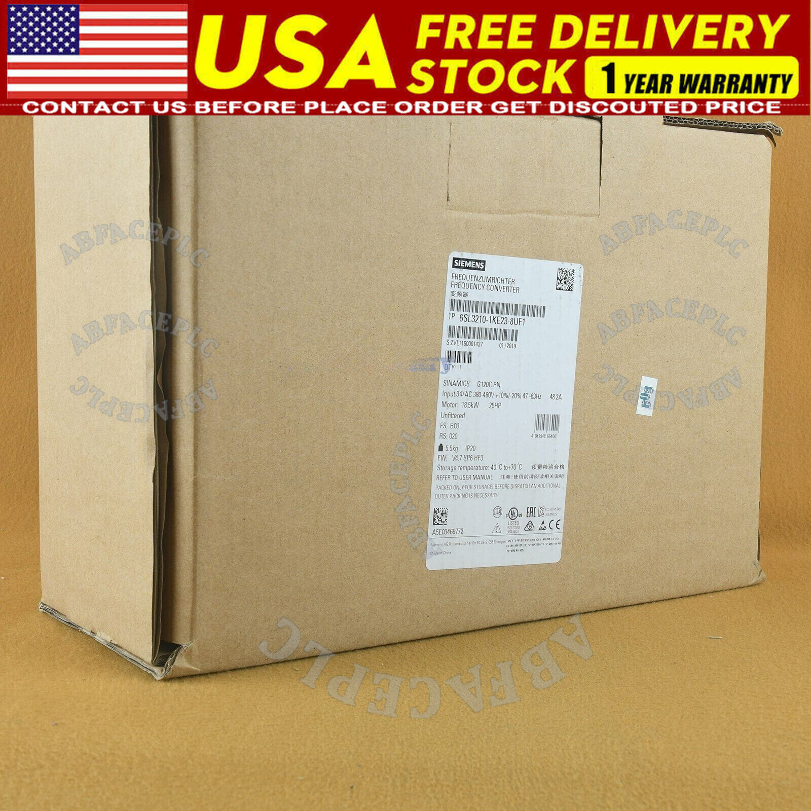 Siemens 6SL3210-1KE23-8UF1 SINAMICS G120C 18.5KW inverter 6SL3 210-1KE23-8UF1