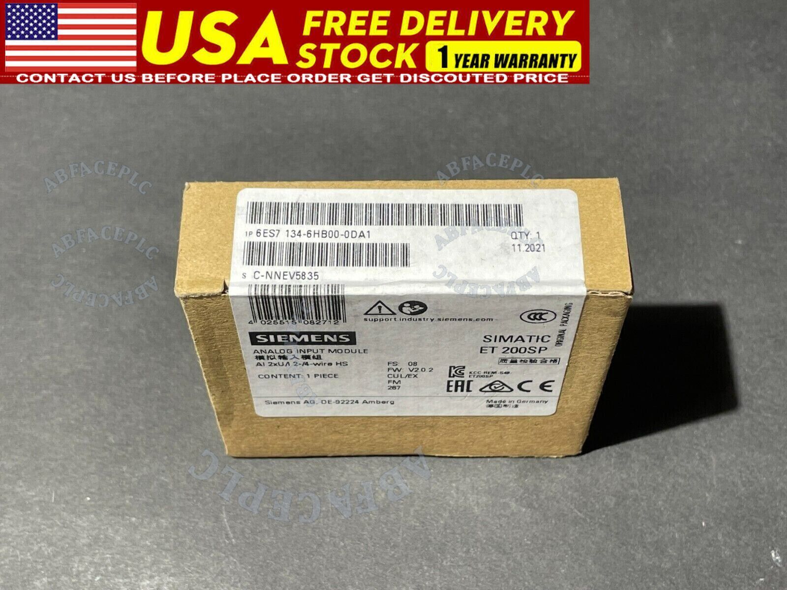 New Siemens 6ES7134-6HB00-0DA1 6ES7 134-6HB00-0DA1 ET 200SP Analog input module