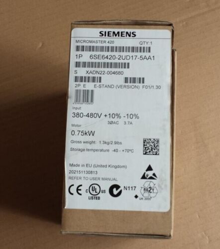 1PCS New Siemens 6SE6 420-2UD17-5AA1 6SE6420-2UD17-5AA1 VIA Fedex or DHL
