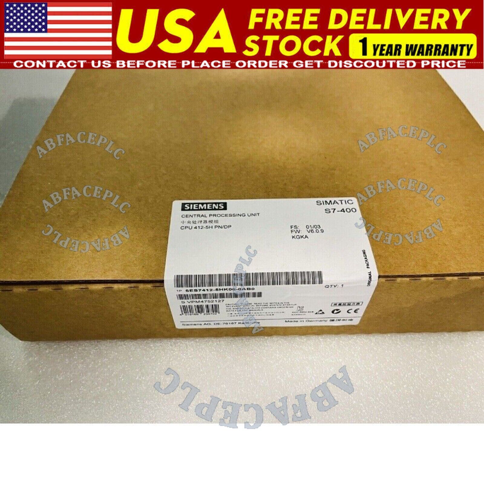 New Siemens 6ES7 412-5HK06-0AB0 6ES7412-5HK06-0AB0 SIMATIC S7-400H CPU 412-5H