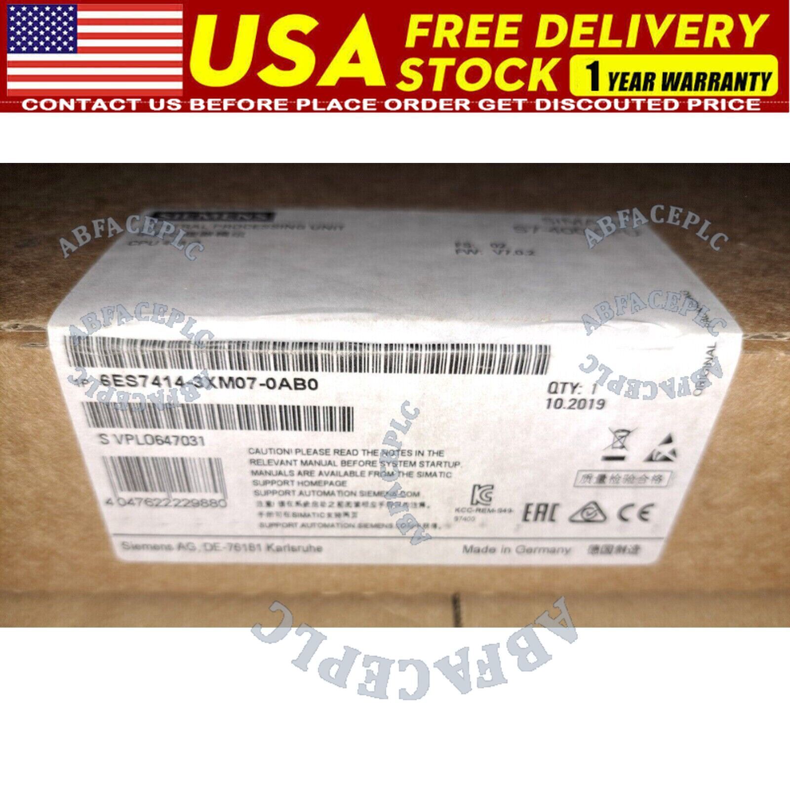 New Siemens 6ES7 414-3XM07-0AB0 6ES7414-3XM07-0AB0 SIMATIC S7-400 CPU 414-3