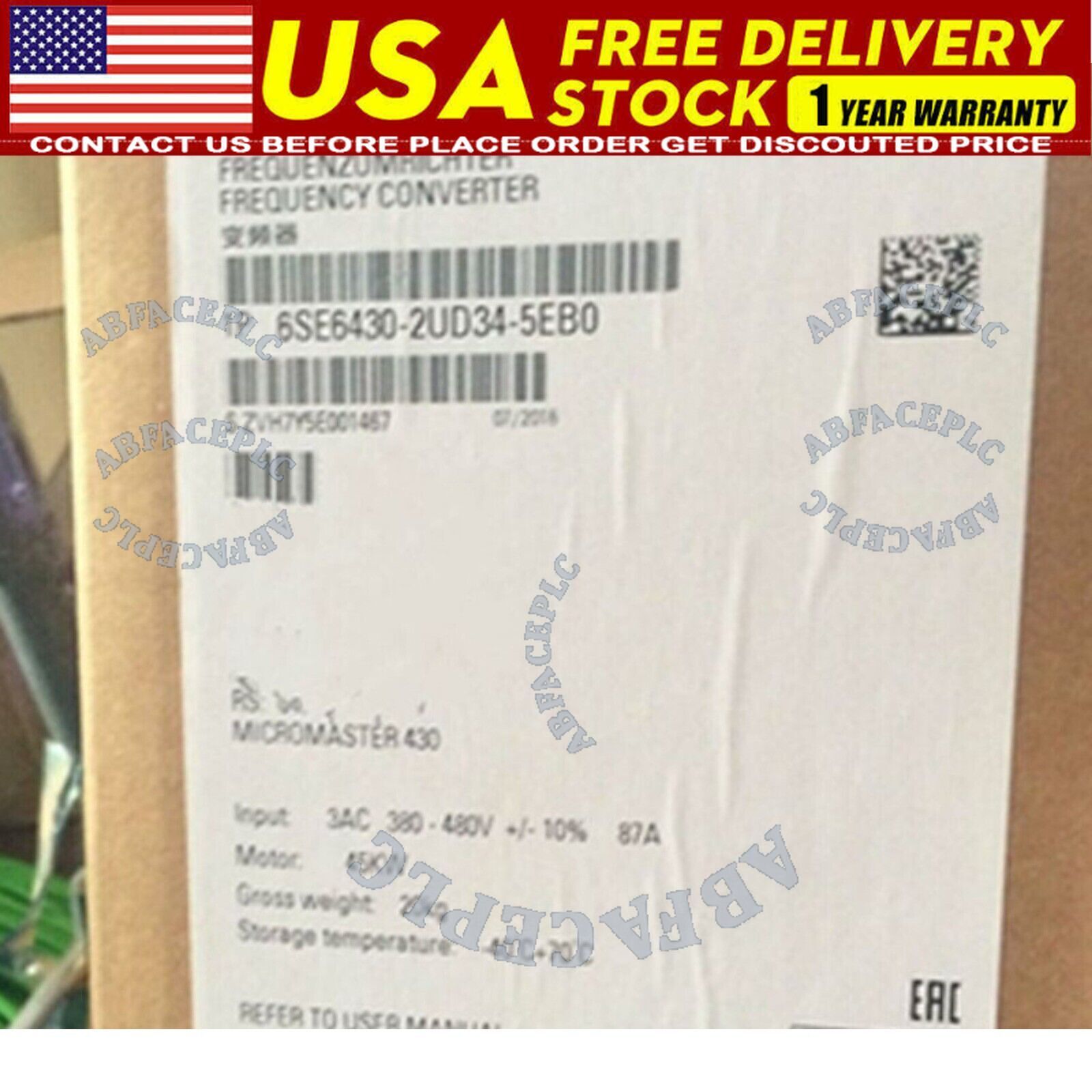 New Siemens 6SE6 430-2UD34-5EB0 6SE6430-2UD34-5EB0 MICROMASTER430 without filter