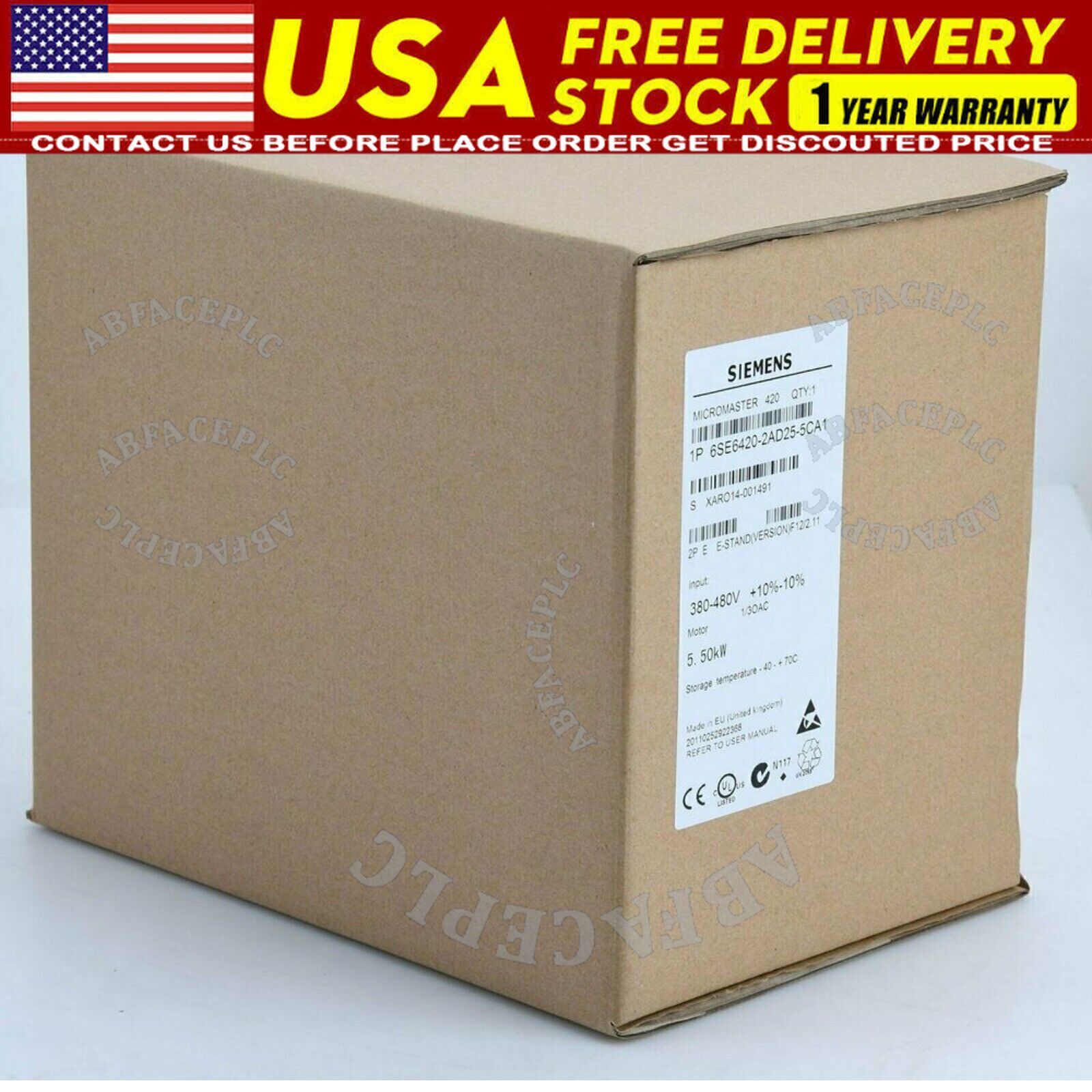 New Siemens 6SE6 420-2AD25-5CA1 MICROMASTER 420 with Filter 6SE6420-2AD25-5CA1