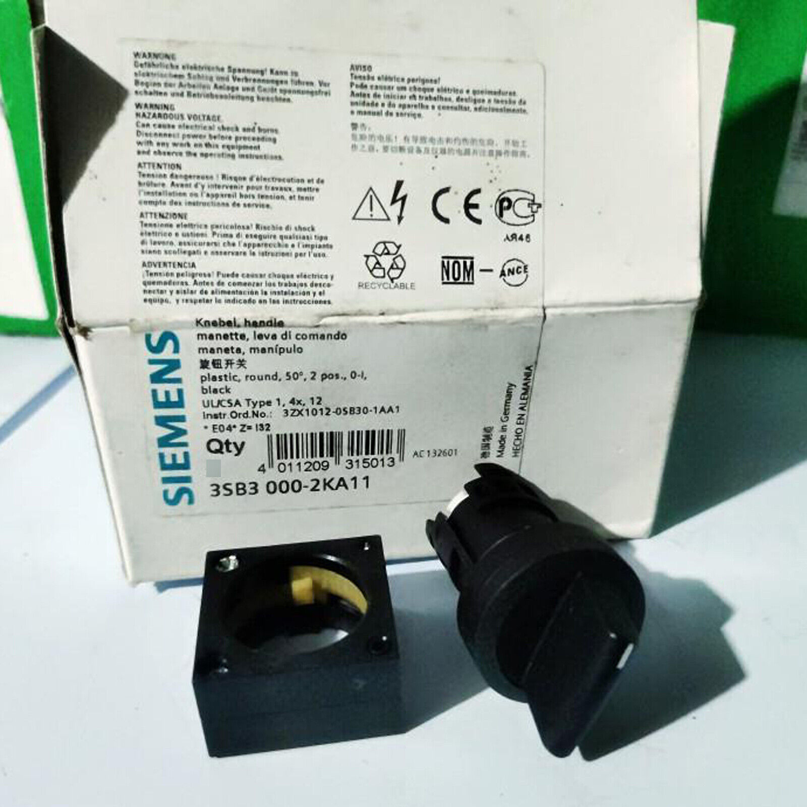 1PC New For Siemens Black Knob Switch 3SB3000-2KA11 Fast Ship