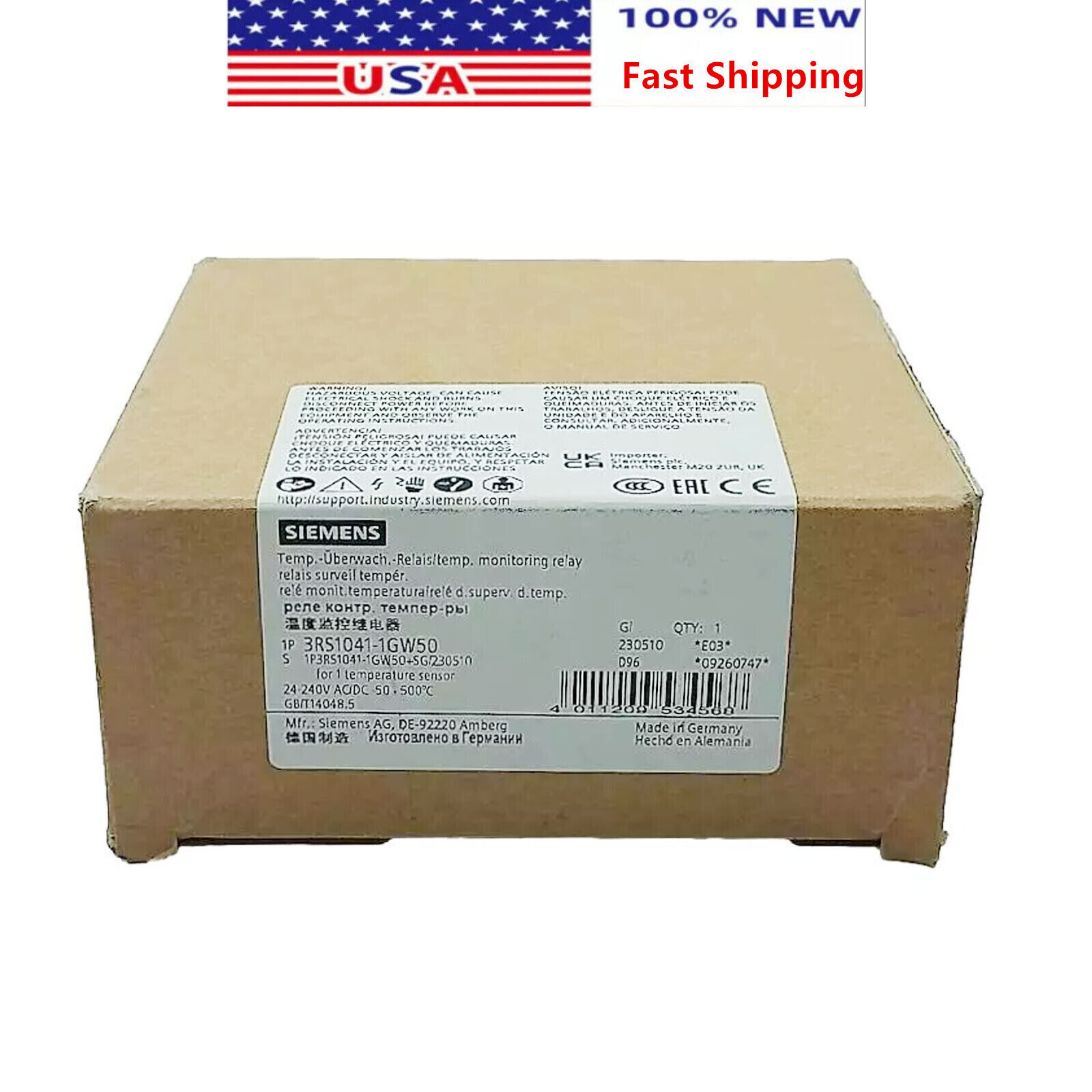 1PC SIEMENS 3RS1041-1GW50 Temperature Monitoring Relay