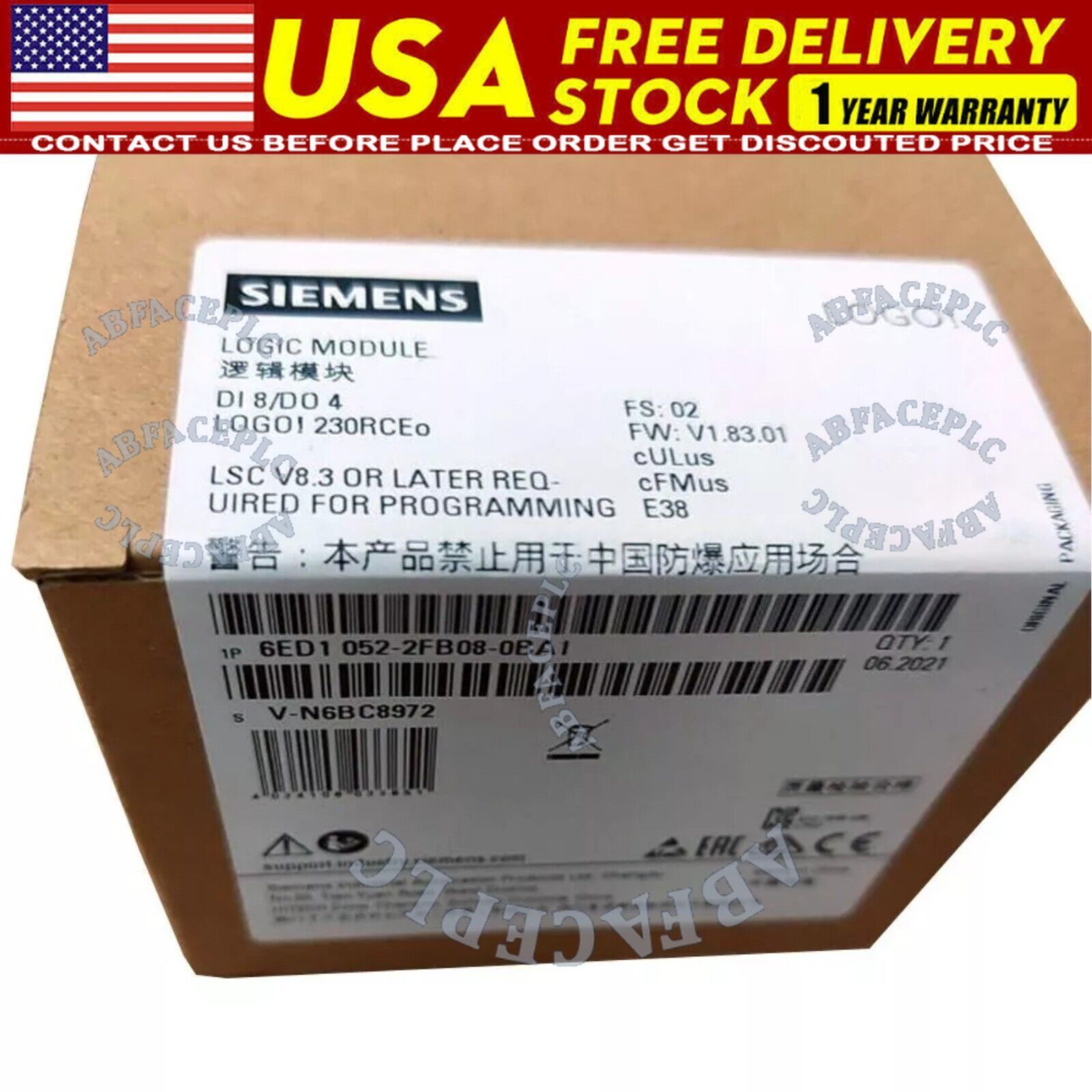 New Siemens 6ED1052-2FB08-0BA1 6ED1 052-2FB08-0BA1 1 Year Warranty Fast Shipping