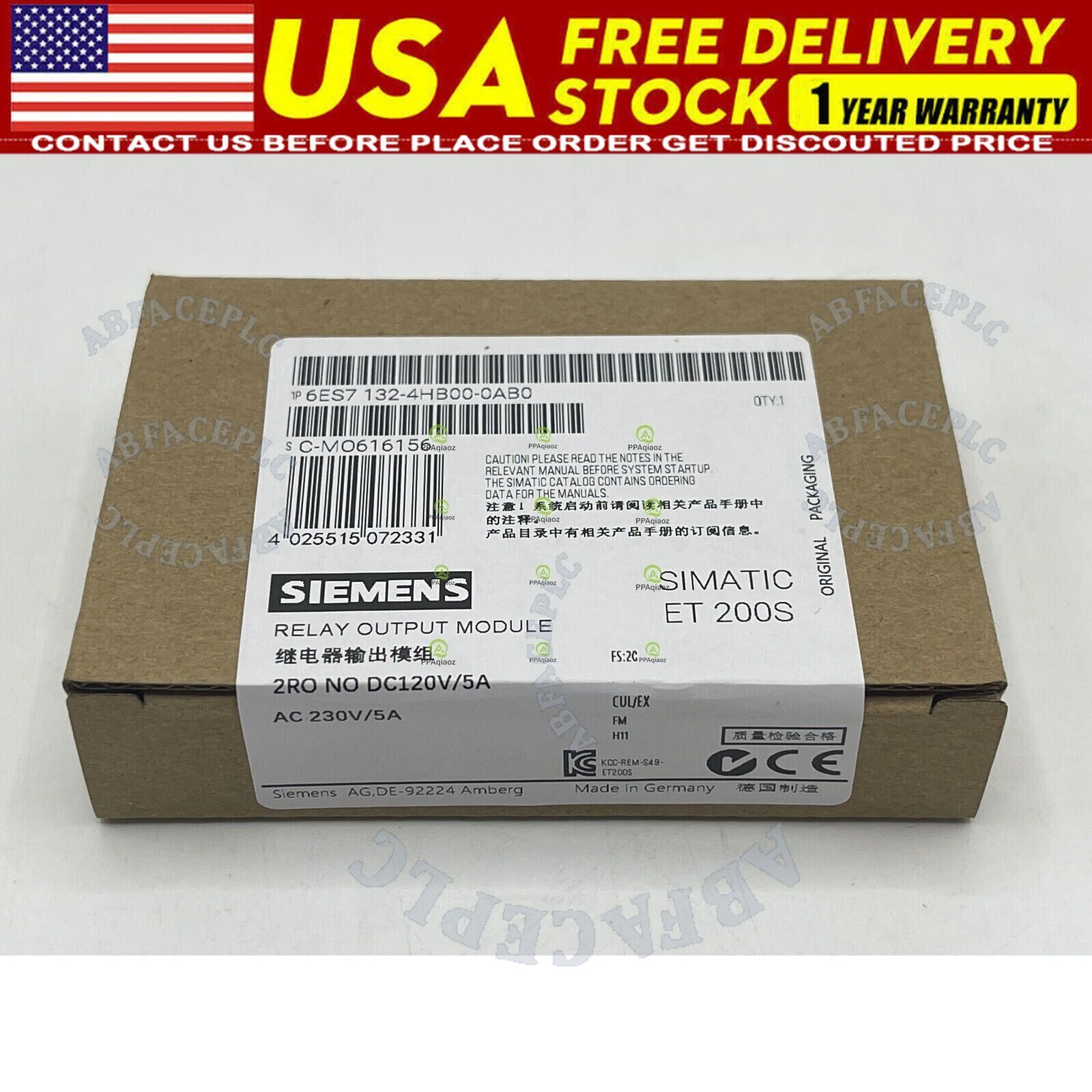 New Siemens 6ES7132-4HB00-0AB0 SIMATIC DP 5 ELECTRON MODULES 6ES7 132-4BF00-0AA0