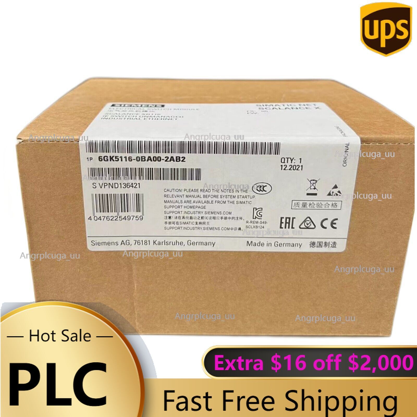 New Siemens 6GK5116-0BA00-2AC2 SCALANCE XC116 6GK5 116-0BA00-2AC2