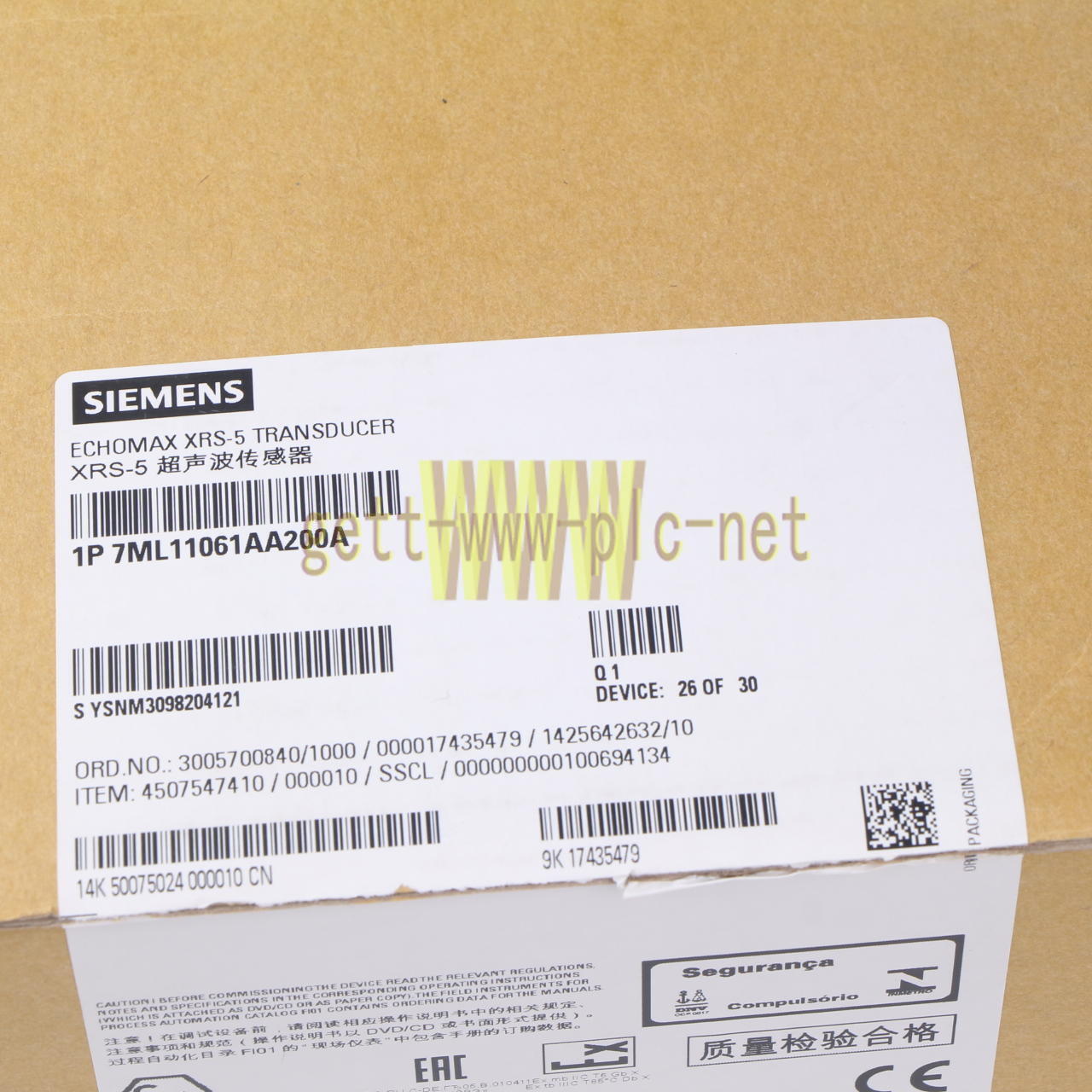 1PC NEW SIEMENS ECHOMAX XRS-5 TRANSDUCER 7ML1106-1AA20-0A 7ML11061AA200A