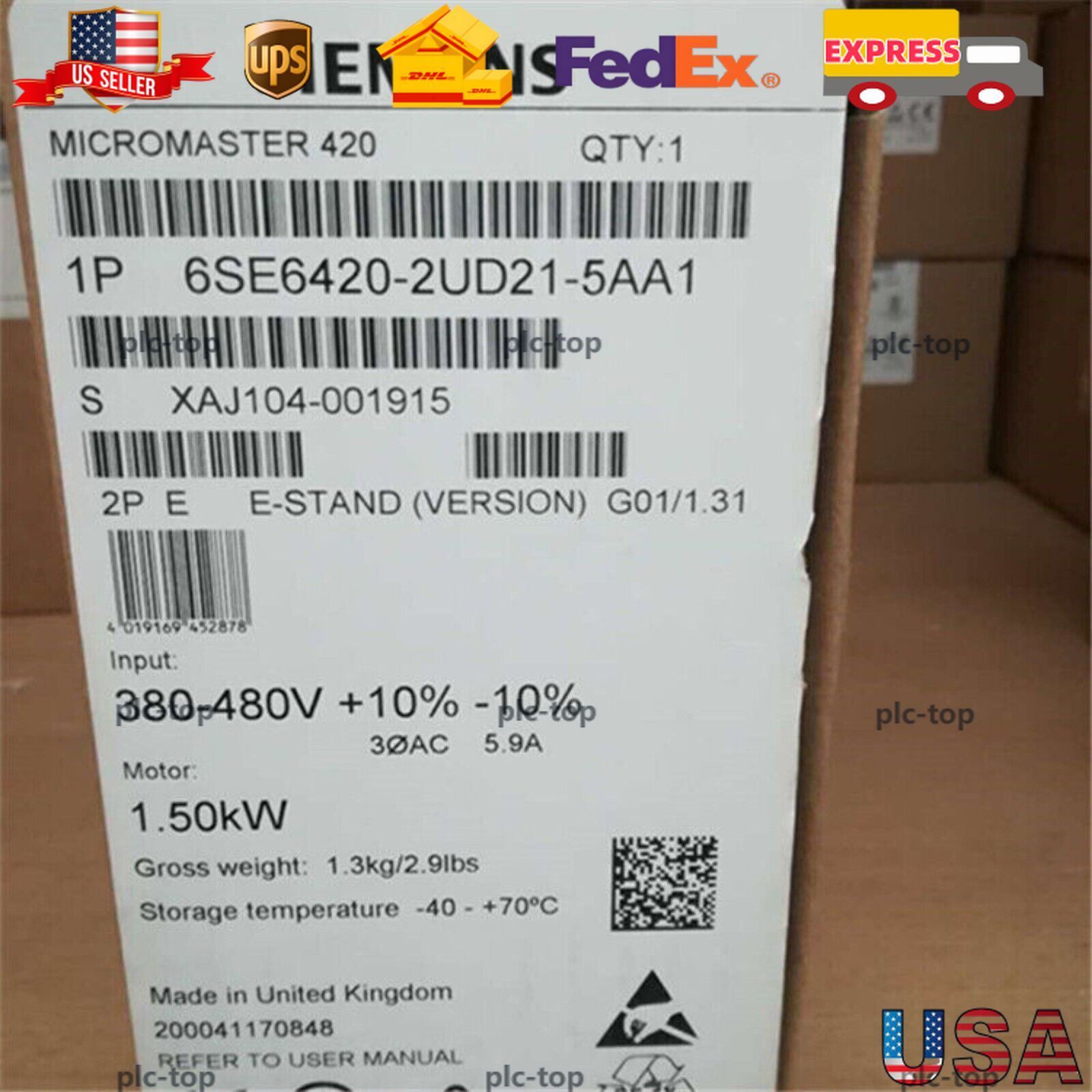 New Siemens 6SE6 420-2UD21-5AA1 6SE6420-2UD21-5AA1 MICROMASTER420 without filter