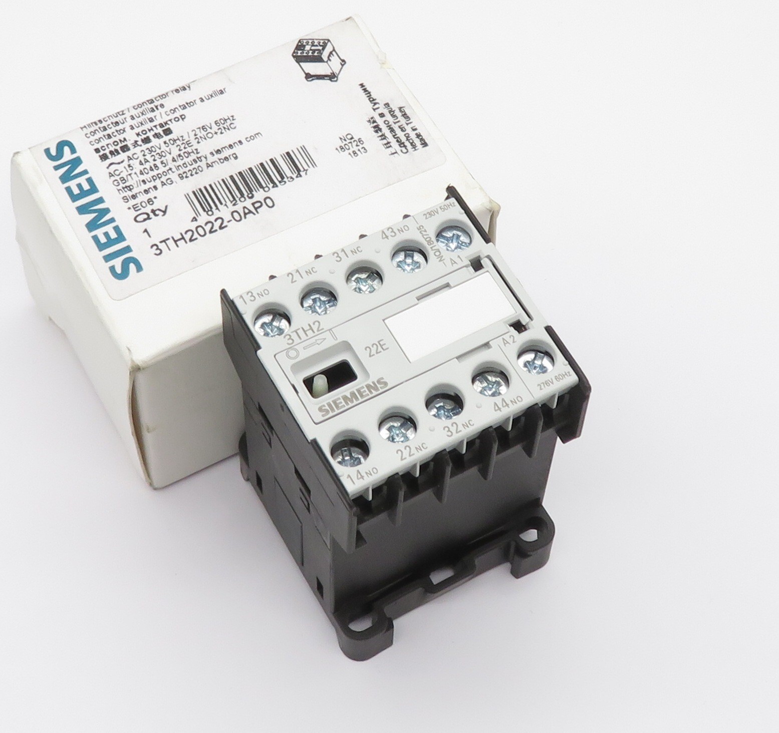 Auxiliary Contactor Siemens 3TH2022-0AP0 Contactor 2S+2Ö Contactor Relay 2NO+2NC 22E 230V