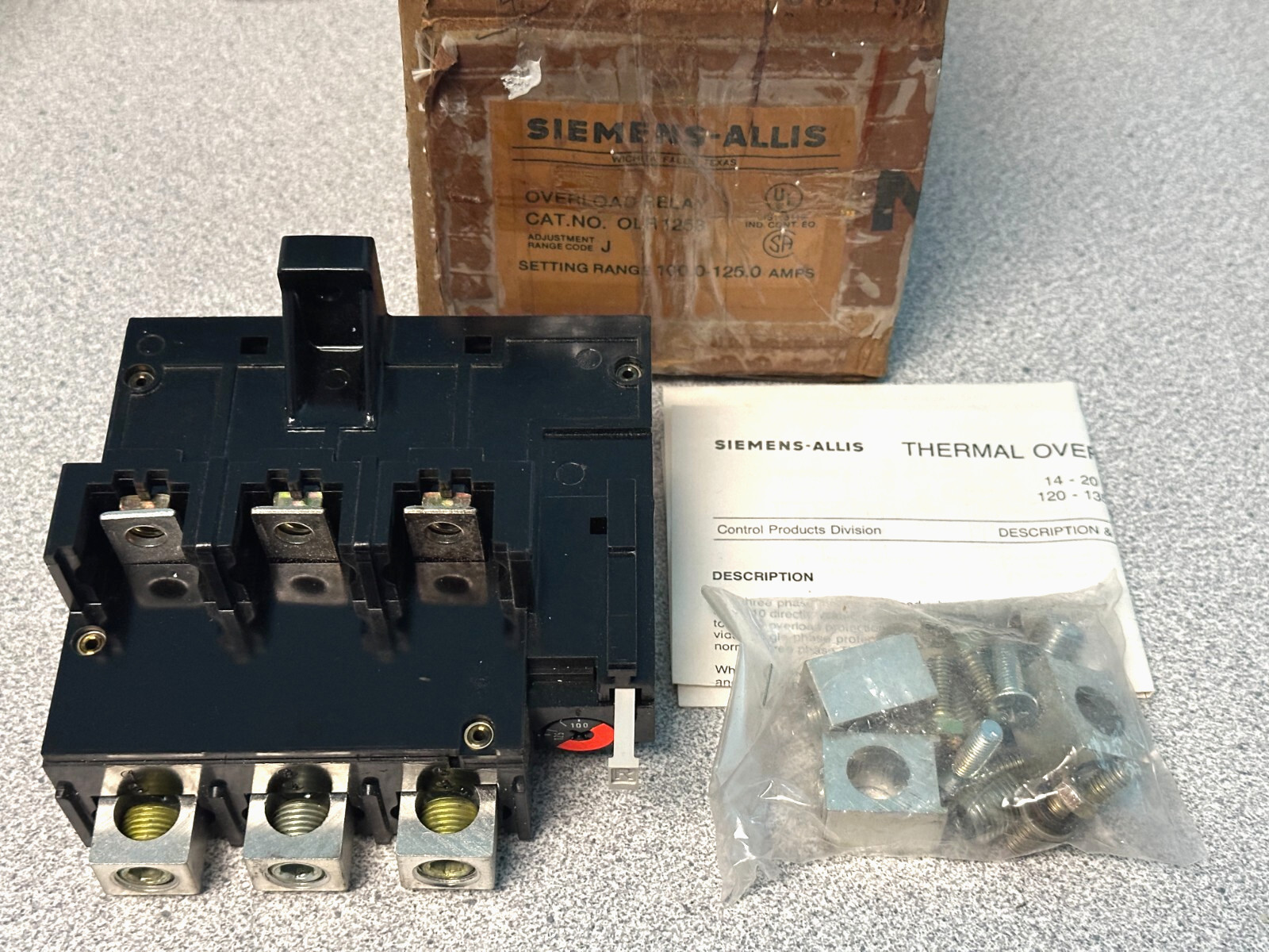 NEW Siemens Allis OLR1253 Overload Relay 100-125A Amp 600VAC