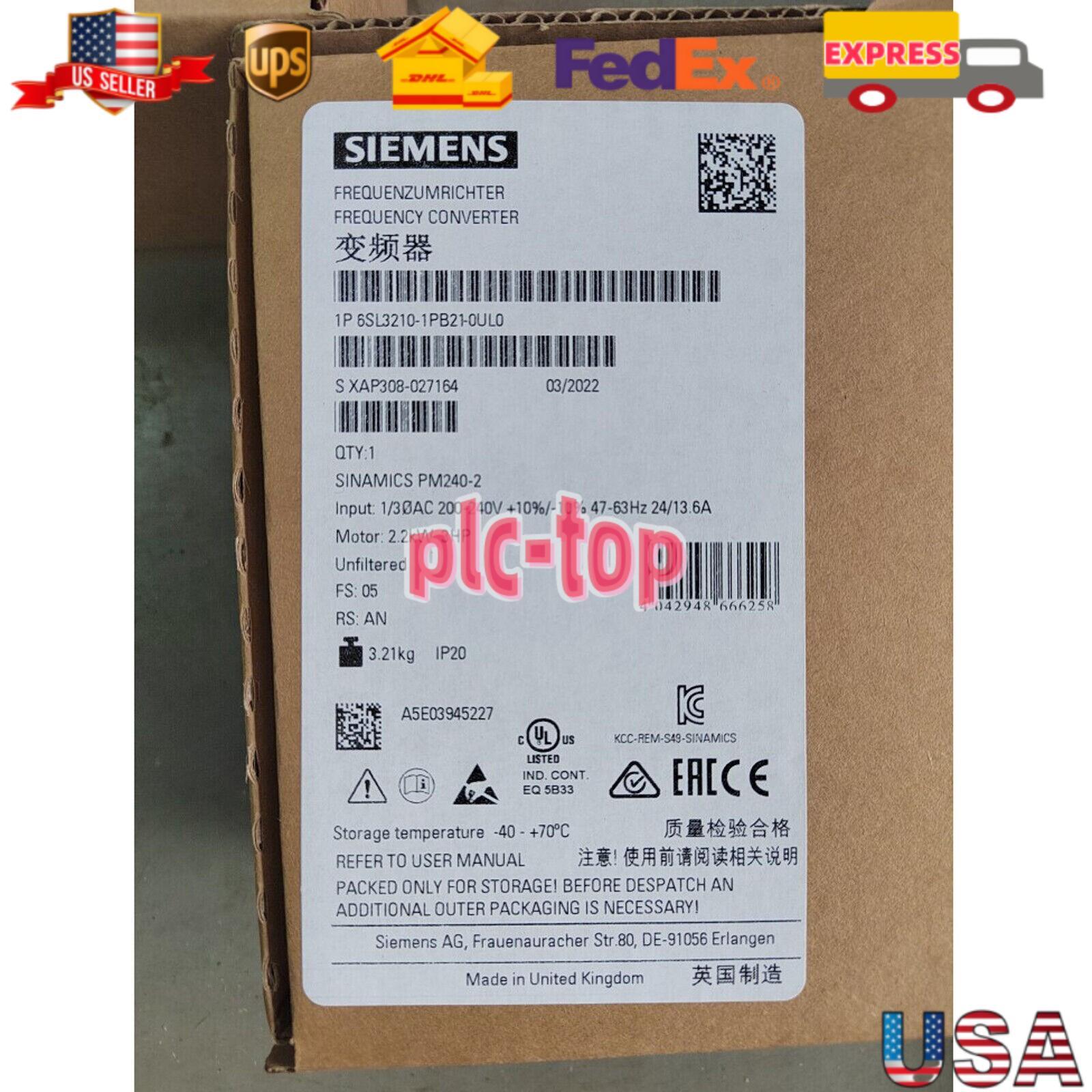 New Siemens SINAMICS PM240-2 Unfiltered 6SL3210-1PB21-0UL0 6SL3 210-1PB21-0UL0