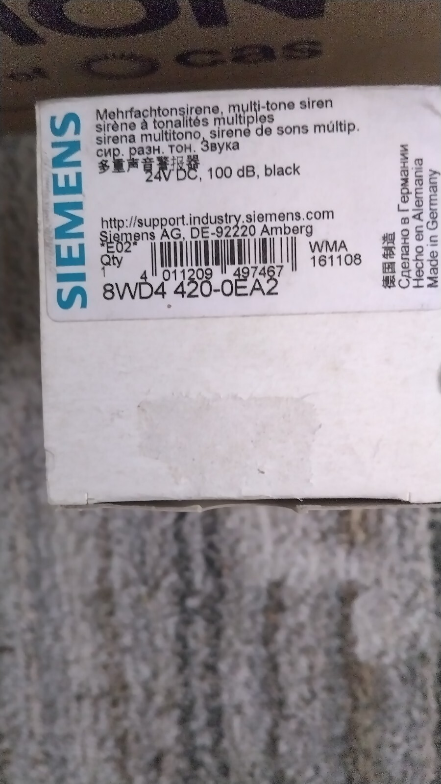SIEMENS 8WD4 420-0EA2 SIREN 24VDC