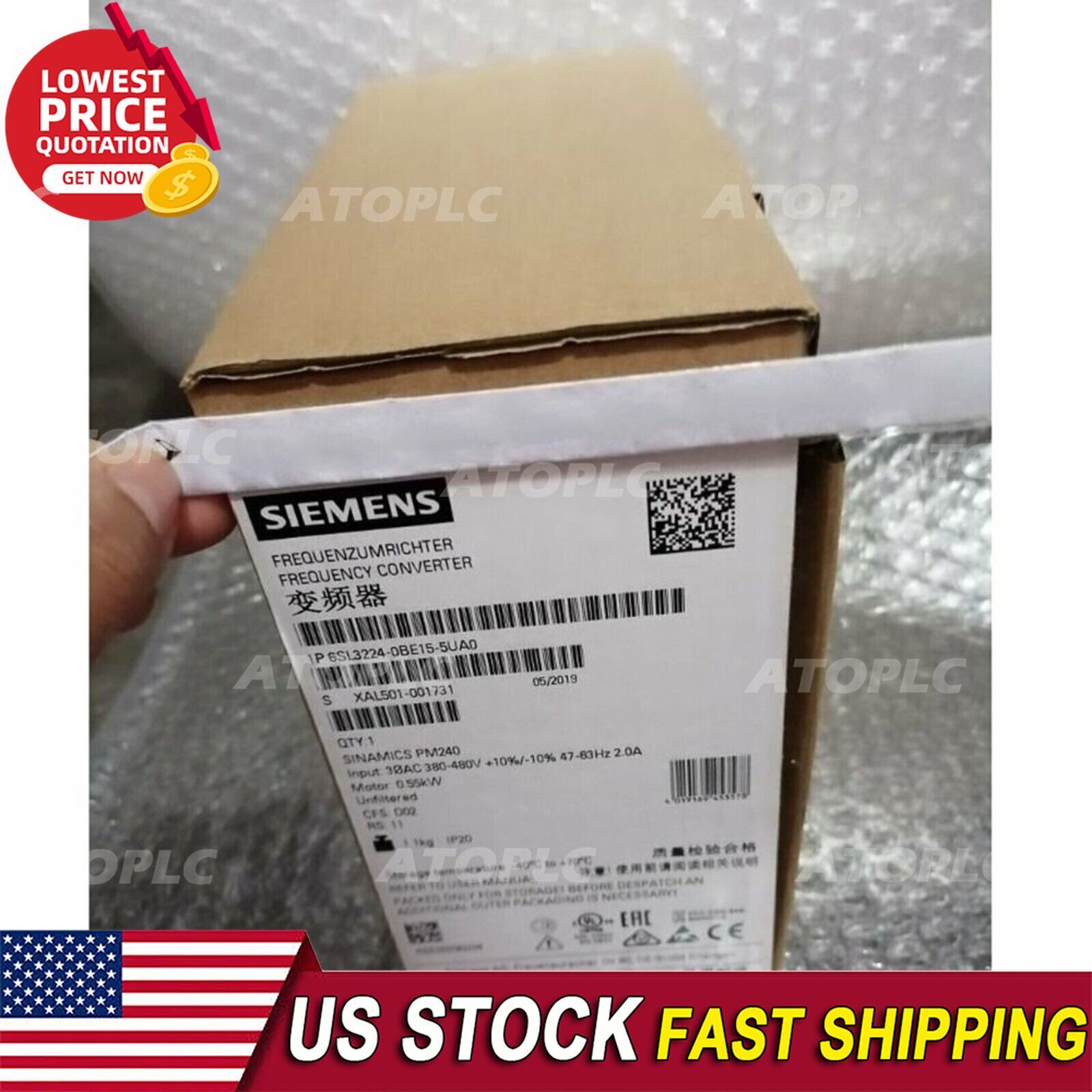 New Siemens 6SL3224-0BE15-5UA0 G120 PM 240 Power Module 6SL3 224-0BE15-5UA0