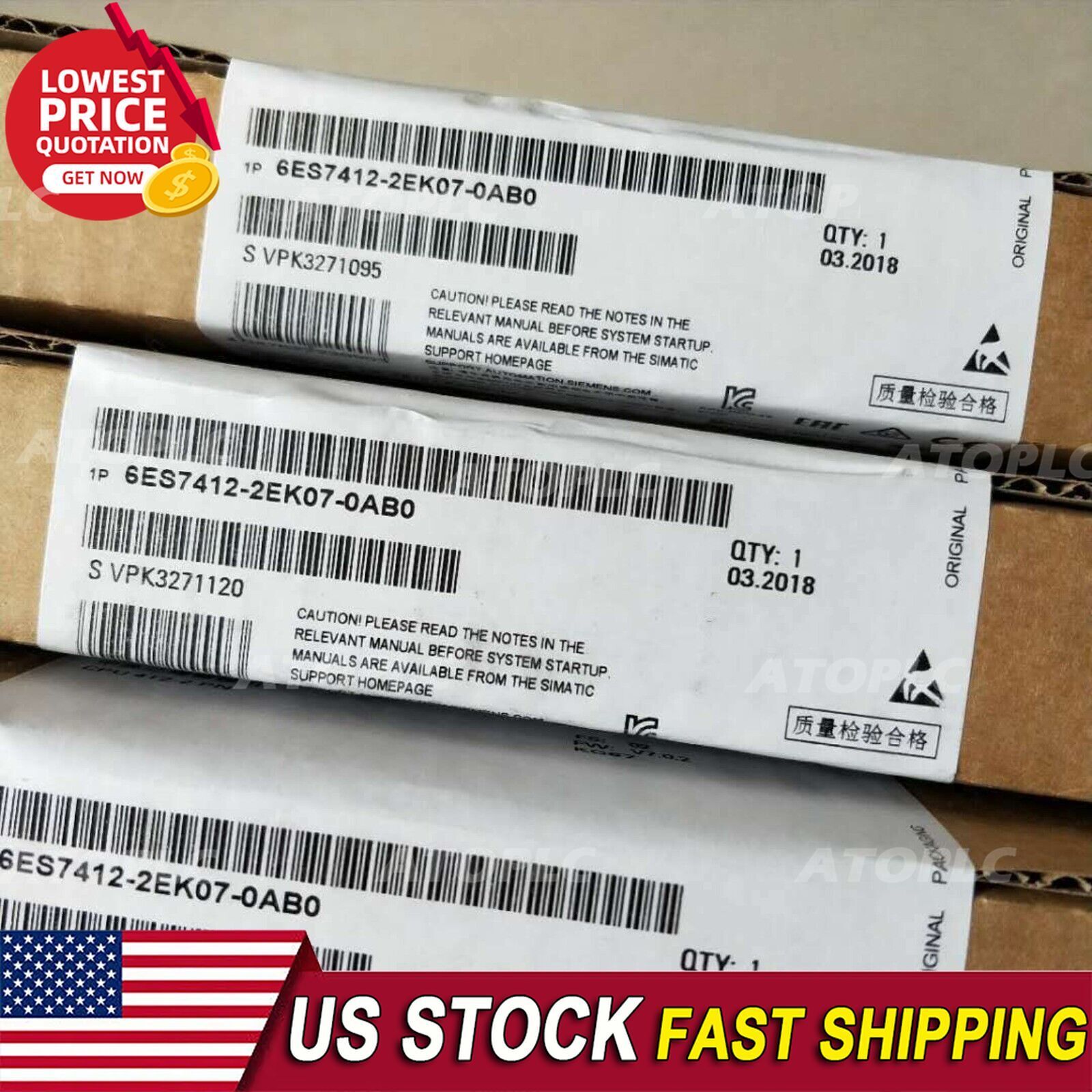 Siemens 6ES7412-2EK07-0AB0 New In Box 6ES7 412-2EK07-0AB0 Expedited Shipping 1PC