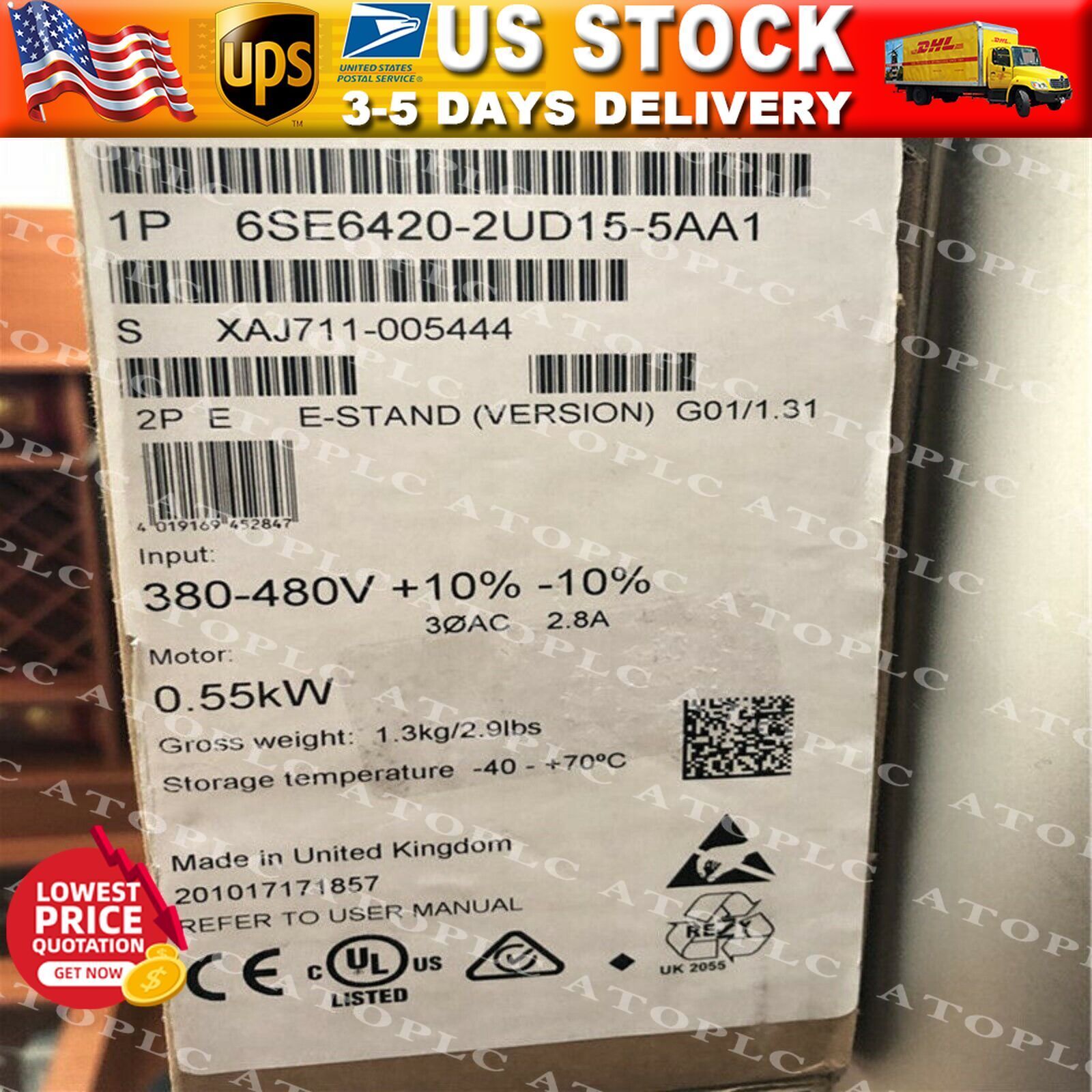 New Siemens 6SE6 420-2UD15-5AA1 6SE6420-2UD15-5AA1 MICROMASTER420 without filter