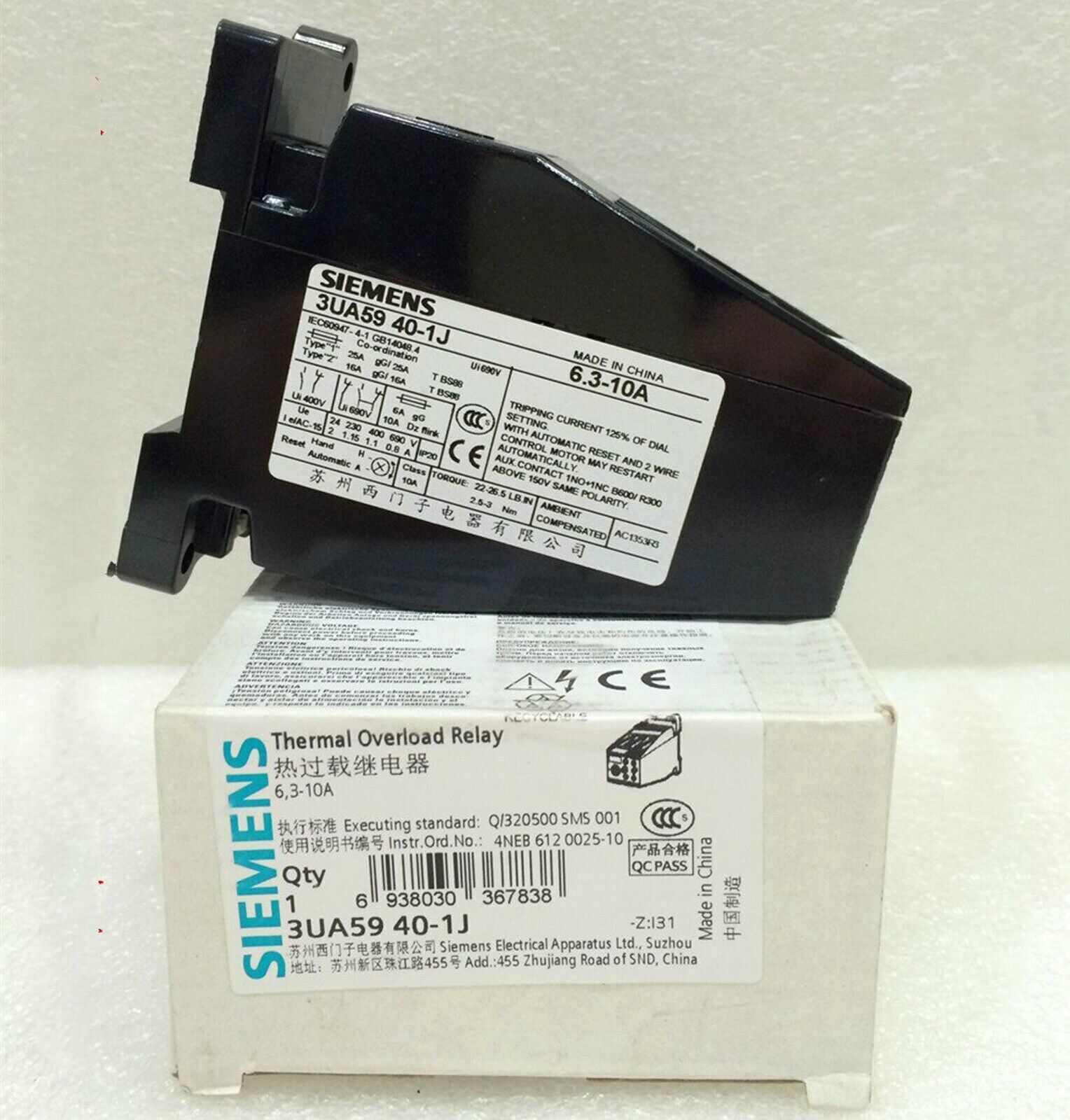 NEW Siemens Thermal overload relay 3UA5940-1J 6.3-10A Free Shipping