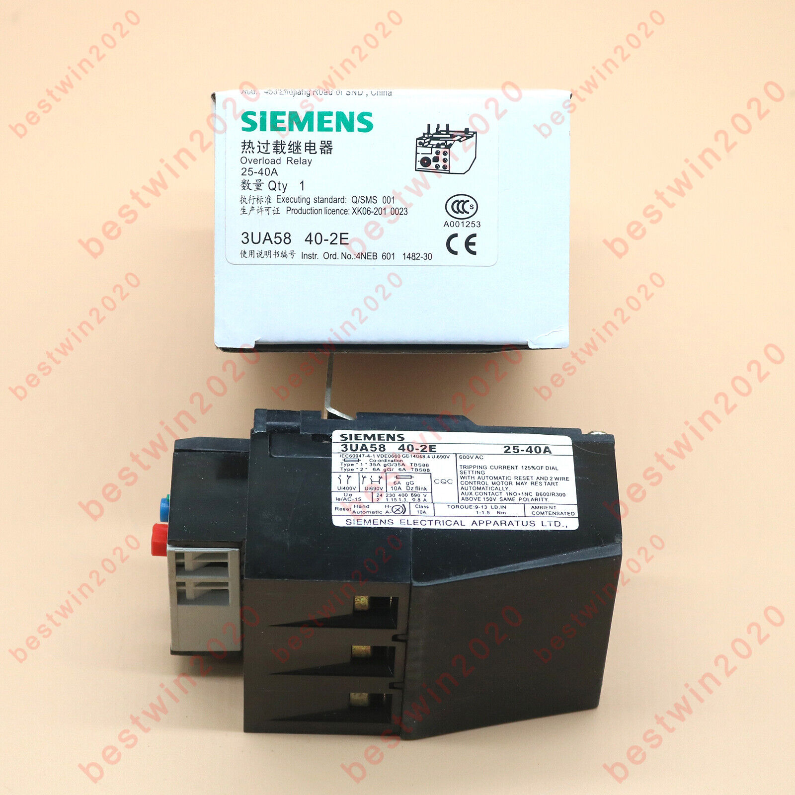 NEW 3UA5840-2E 3UA5 840-2E Siemens Thermal Overload Relay 25-40A Good Quality