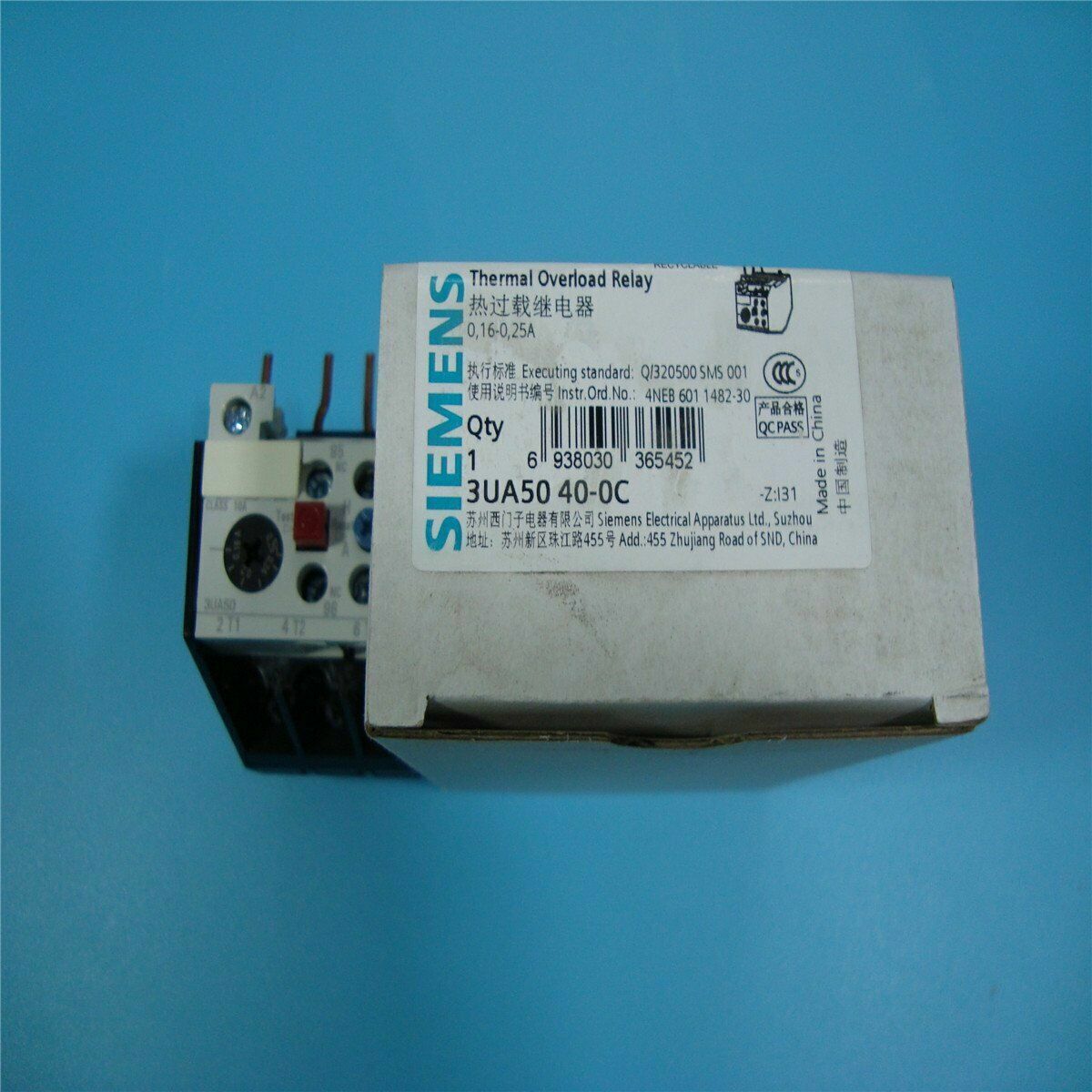 New SIEMENS Thermal Overload Relay 3UA5040-0C 0.16-0.25A free shipping