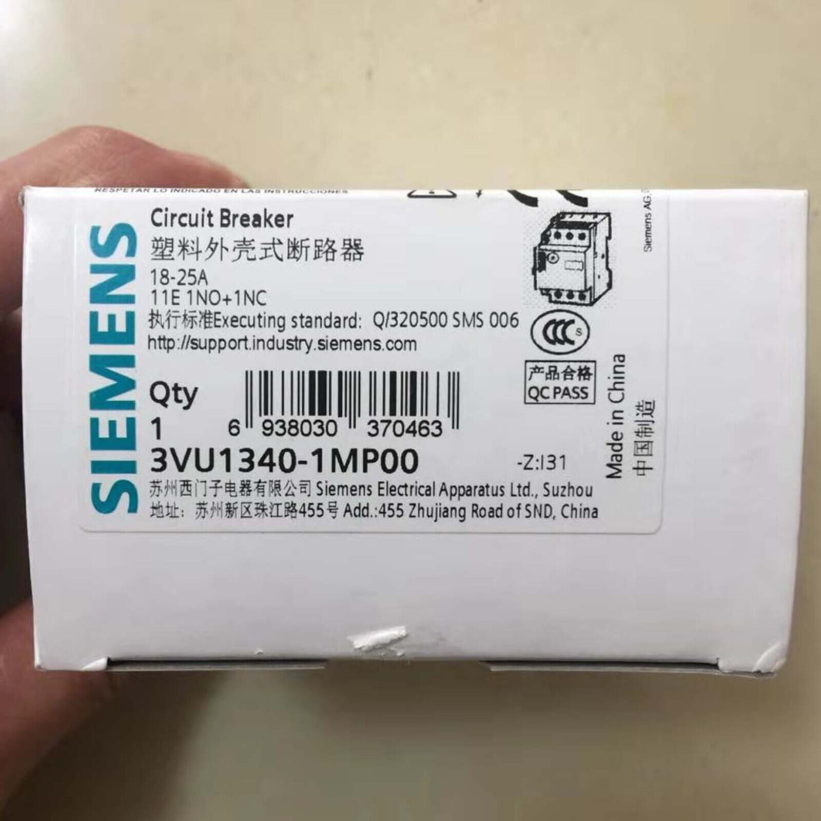 NEW Siemens motor protection circuit breaker 3VU1340-1MP00 18-25A IN BOX