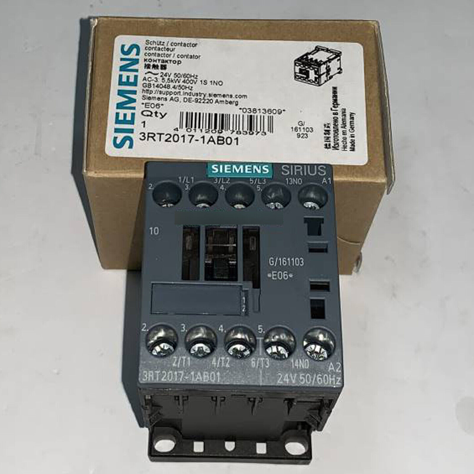 SIEMENS 3RT2017-1AB01 Contactor New 3RT2 017-1AB01 One Free Shipping