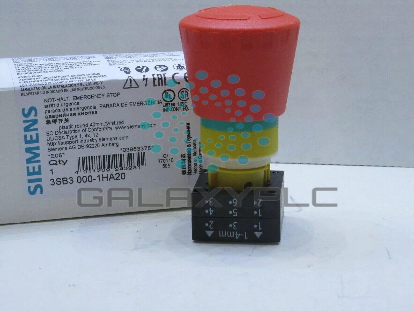 1PCS  SIEMENS 3SB3000-1HA20 Emergency Stop Switch  NEW
