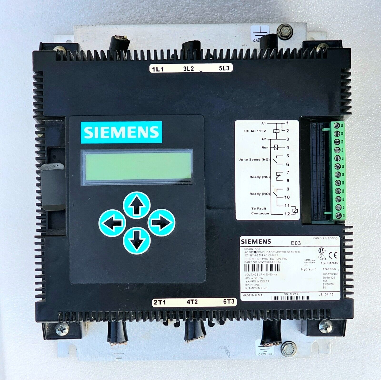 SIEMENS SIKOSTART 3RW3346-0EC34 AC SEMICONDUCTOR SOFT MOTOR STARTER E06 - USA