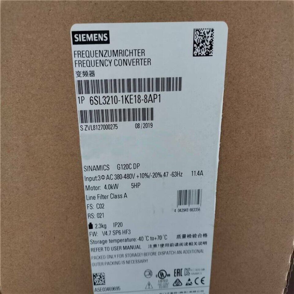 6SL3210-1KE18-8AP1 NEW Siemens G120C Frequency Converter 6SL3210-1KE18-8AP1 IPCS
