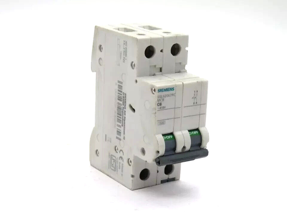 Siemens 5SL62067RC 2-Pole C Curve 400V Circuit Breaker