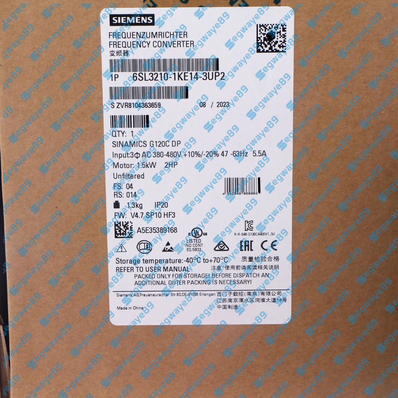1PCS NEW SIEMENS Inverter 6SL3210-1KE14-3UP2 6SL3 210-1KE14-3UP2
