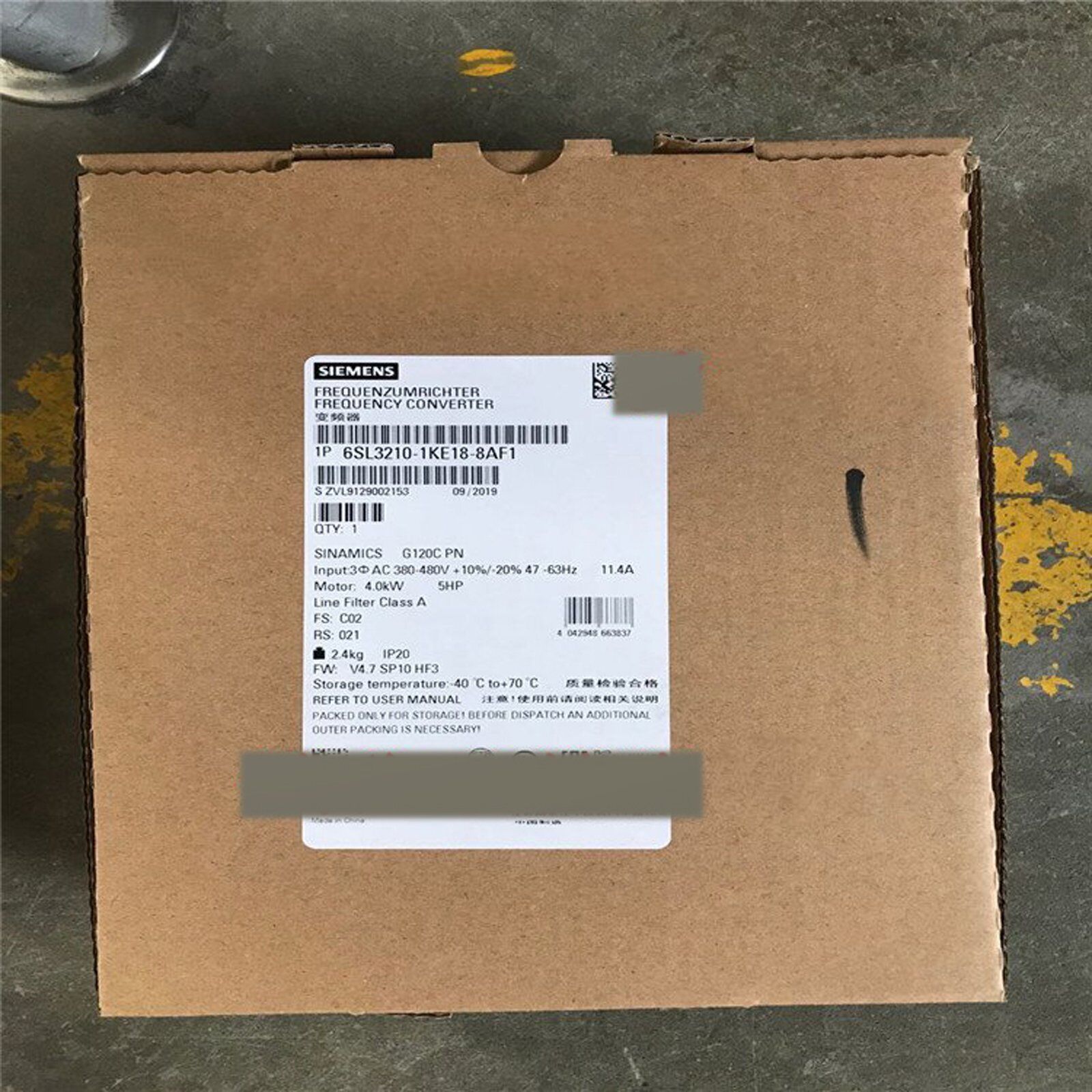 New SIEMENS IN BOX PLC Frequency converter 4kw 6SL3 210-1KE18-8AF1 FAST SHIP