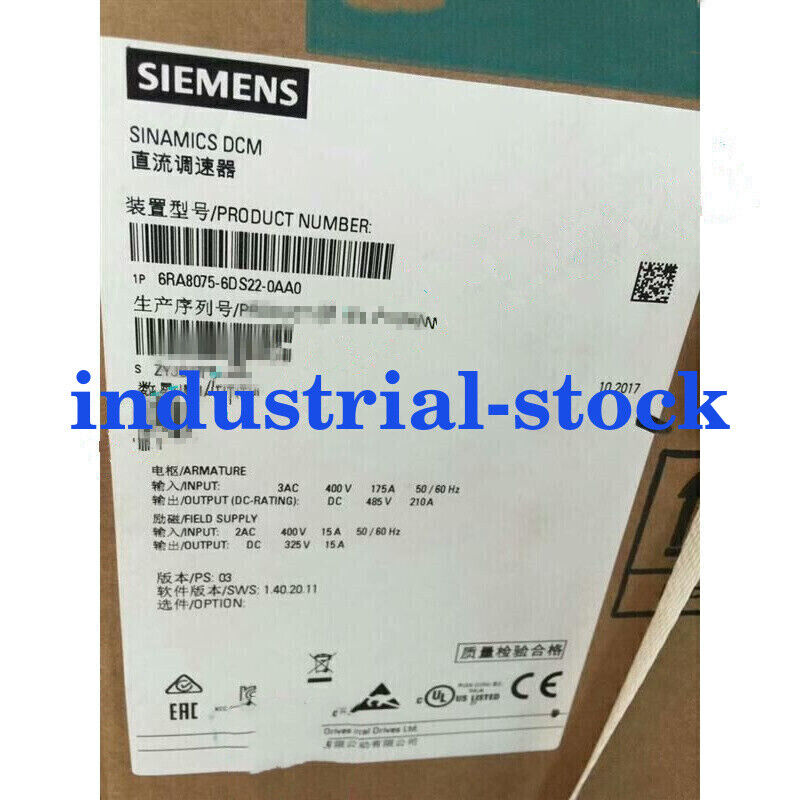 6RA8075-6DS22-0AA0 NEW SIEMENS SINAMICS DC CONVERTER 6RA8075-6DS22-0AA0✅